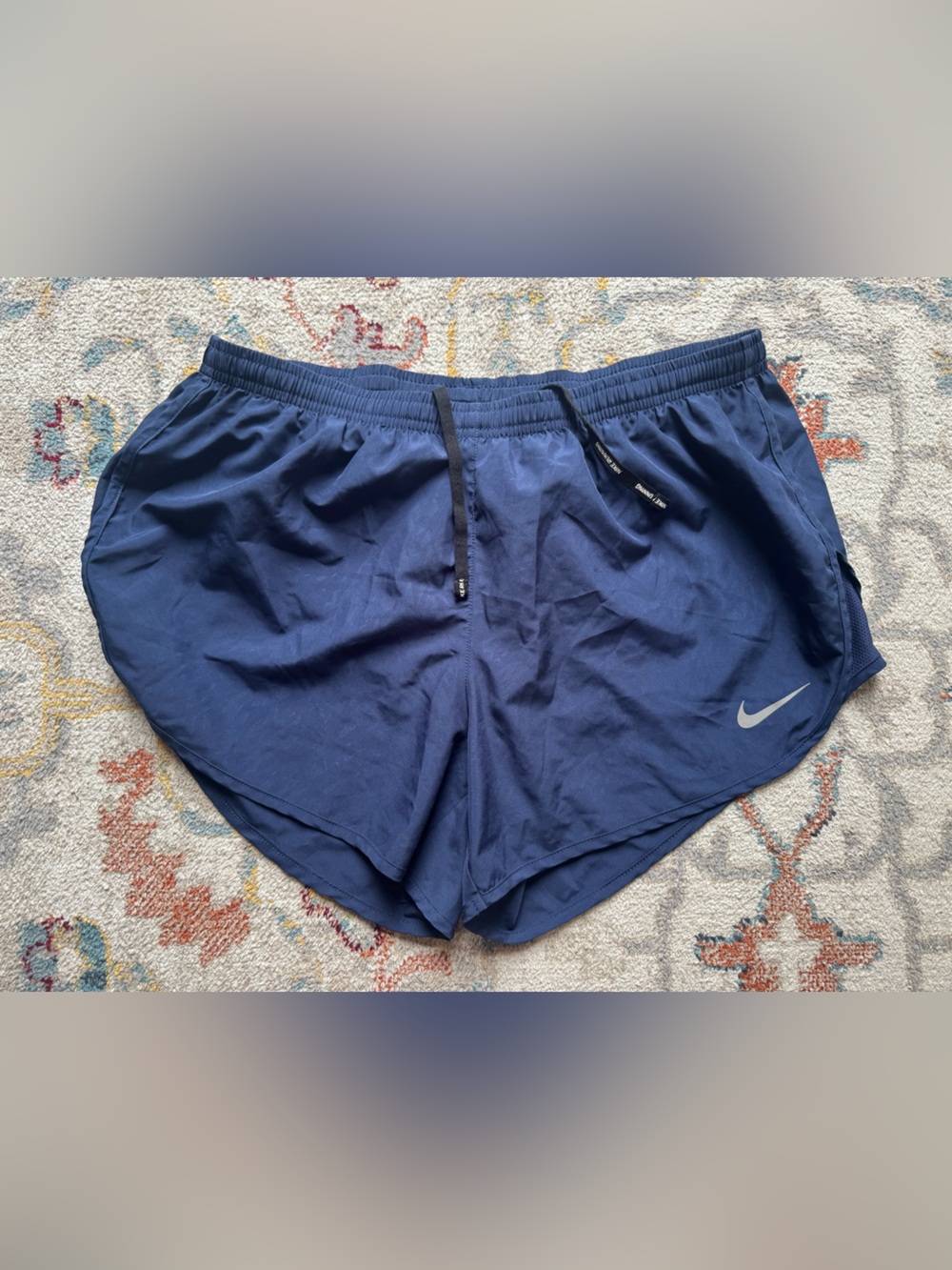 Nike Women’s Dri-FIT Running Shorts Navy Blue Size L Built-In Brief Reflective L